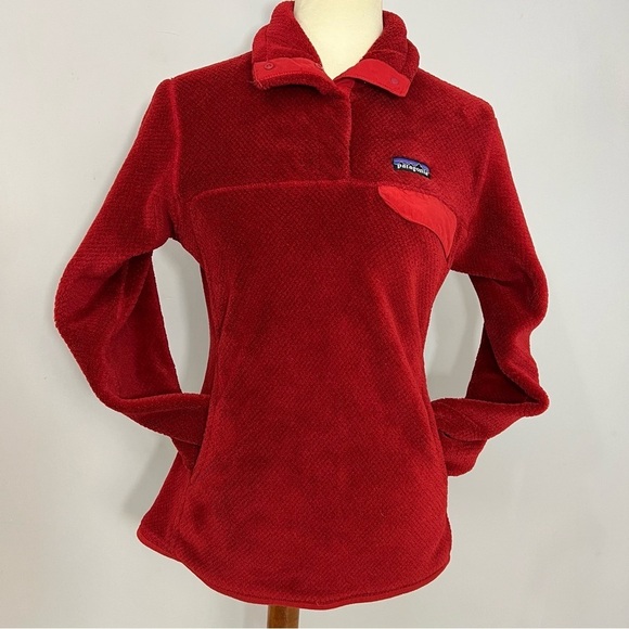 Patagonia Red Fleece Jacket Re-tool Snap Pull Over Top Hiking GORPCORE Outdoor - Picture 6 of 12